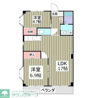 エルヴェ武里【4階】の間取り