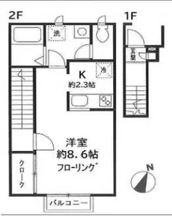 ディーシー神大寺【2階】の間取り
