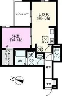 ノーブルヴィラ武蔵浦和【1階】の間取り