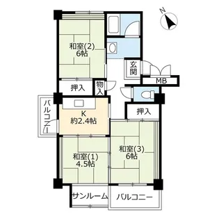UR八潮【4階】の間取り