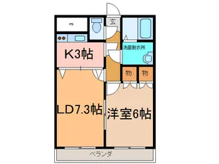 シャルム参番館【1階】の間取り