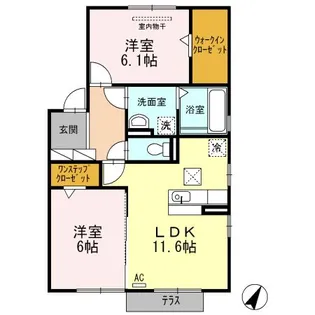 スプリングフィールド B棟【1階】の間取り