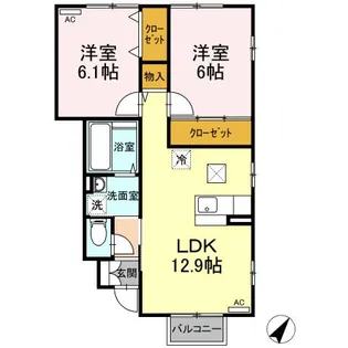 コンフォートヴィラ3【1階】の間取り