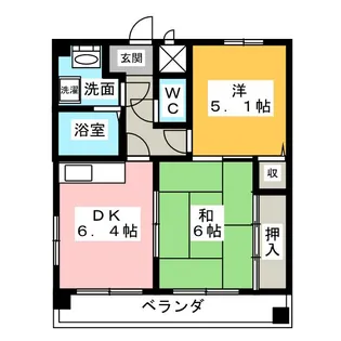 サンデンハイツ金山【5階】の間取り