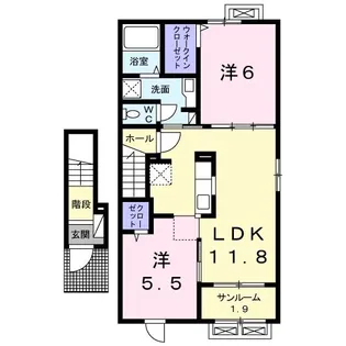 ベル フルーフI【2階】の間取り
