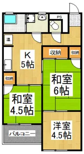 第2ヒバリハイツ【2階】の間取り