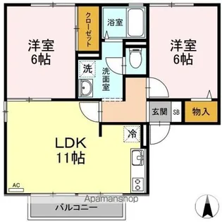 ボーンハウスこどもの森 A棟【2階】の間取り