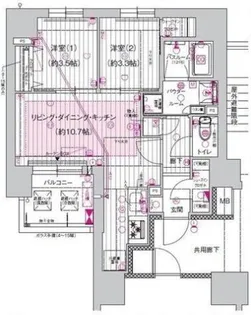 プレサンス ロジェ 大須 白川公園【13階】の間取り