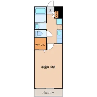 ウルス宮城野【2階】の間取り
