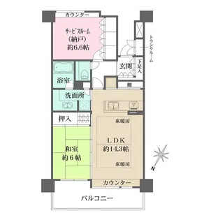 ルネ・上野桜木【2階】の間取り