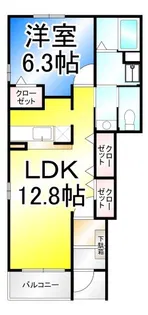 パレスティディオ長野【1階】の間取り