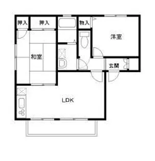 リーベンハイツB棟【1階】の間取り