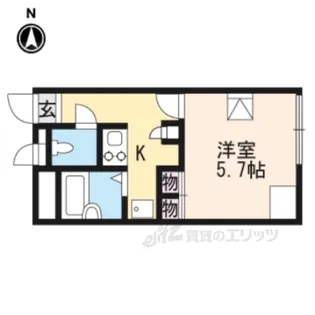 レオパレスRacoonD6愛荘【1階】の間取り