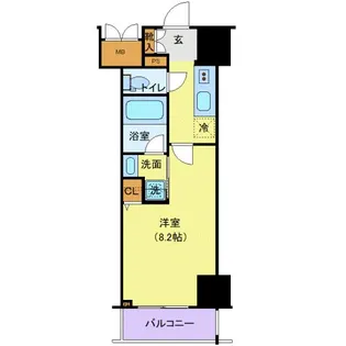 ロイジェントパークス千葉中央【6階】の間取り