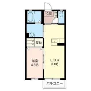 クラヴィエE シャーメゾン【1階】の間取り