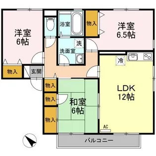 ハイカムール米原 A棟【2階】の間取り