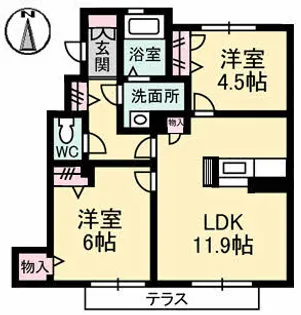 シャーメゾン上泉【1階】の間取り