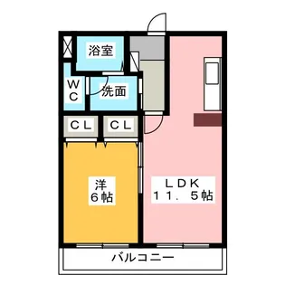 ラフォーレ中里【4階】の間取り
