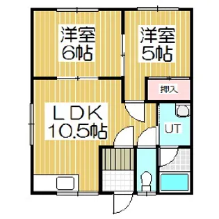 グランドール輪西II【2階】の間取り