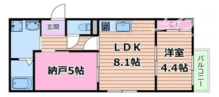 Cedar Hall Yamada Two【2階】の間取り