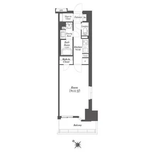 WORVE横浜伊勢佐木町【11階】の間取り