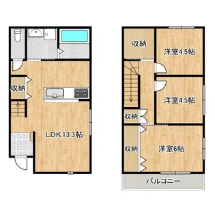 大阪府泉佐野市高松西1【一戸建】の間取り