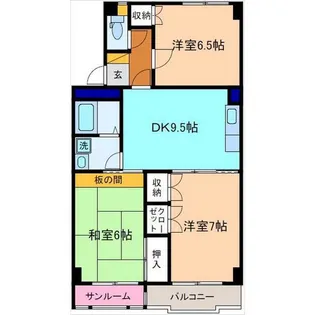 フラワァーロード【3階】の間取り