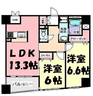 BECK EAST【9階】の間取り