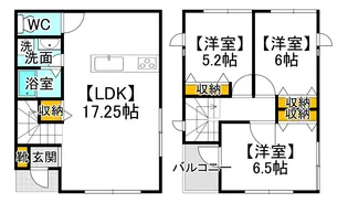 岡山県岡山市北区久米【一戸建】の間取り