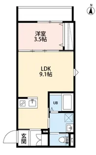 千葉県市川市大野町2【アパート】の間取り