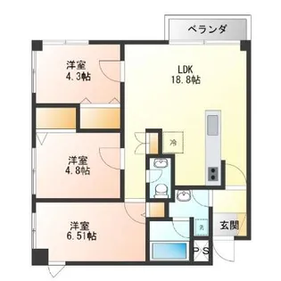 沖縄県那覇市字安謝【マンション】の間取り
