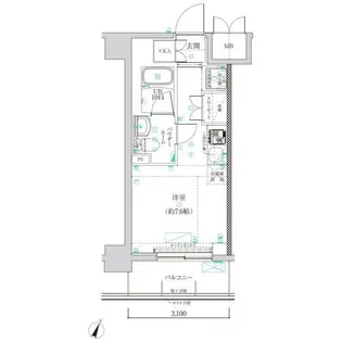 クラリッサ 横浜 アレッタ【3階】の間取り