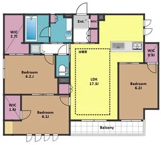 (仮称)東1丁目メゾン【2階】の間取り