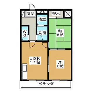 フラワーパレスマンション【1階】の間取り