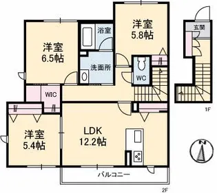 シャーメゾンにちにちそう【2階】の間取り