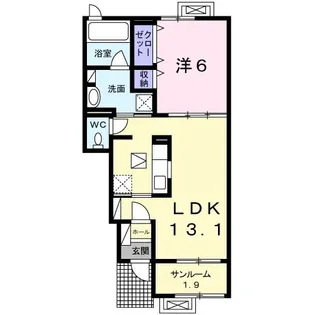 カボシャール【1階】の間取り