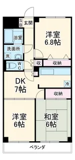 ペアヒルズ大野【1階】の間取り