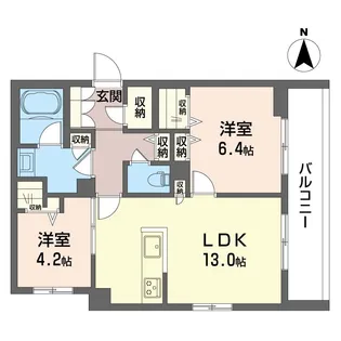 ヒルズスカイガーデン【2階】の間取り