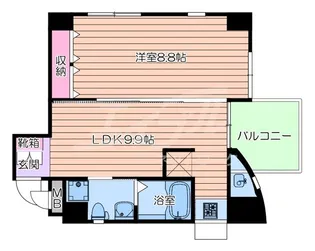 HERBE天神橋【3階】の間取り