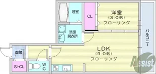 ボヌールSA【3階】の間取り