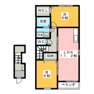 ル・サンティエA【2階】の間取り