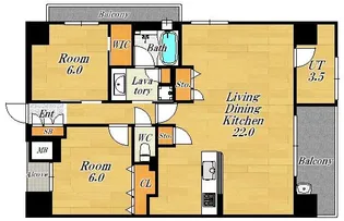 プレサンスロジェ新梅田【11階】の間取り