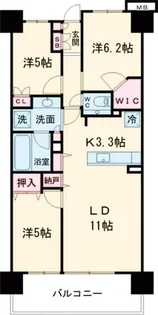 プラウドシティ越中島ブライトテラス【5階】の間取り