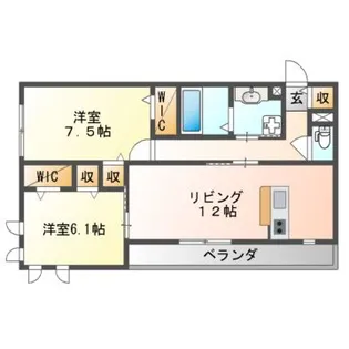 グロリアハイツはびきの A棟【1階】の間取り