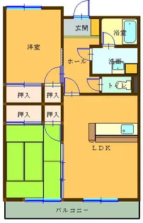 エレガンテ坪井【2階】の間取り