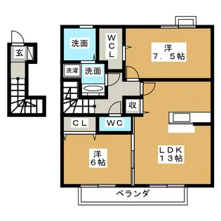 ソレアード御幸山【2階】の間取り
