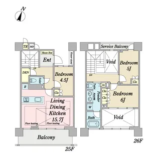 パークタワー横濱ポートサイドの間取り