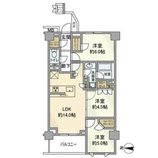 ザ・パークハウス東陽町翠賓閣【3階】の間取り