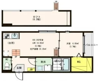 ハーモニーテラス平野宮町【2階】の間取り