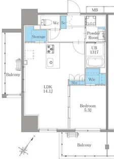 南麻布仙台坂レジデンス【2階】の間取り
